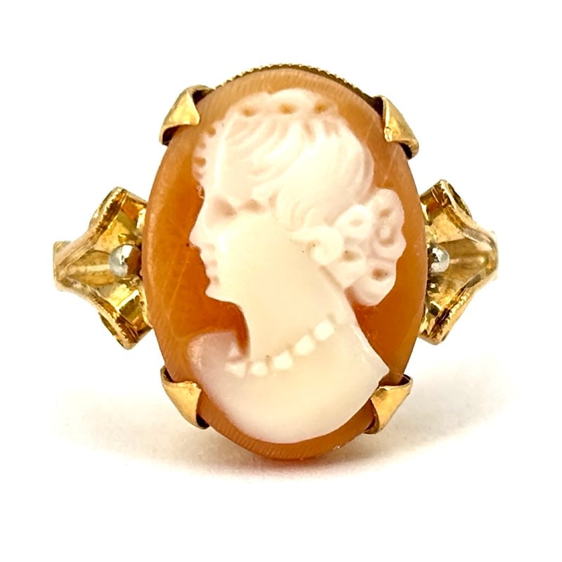 Vintage cameo ring, yellow gold; 3.22 gr (1 of 6)