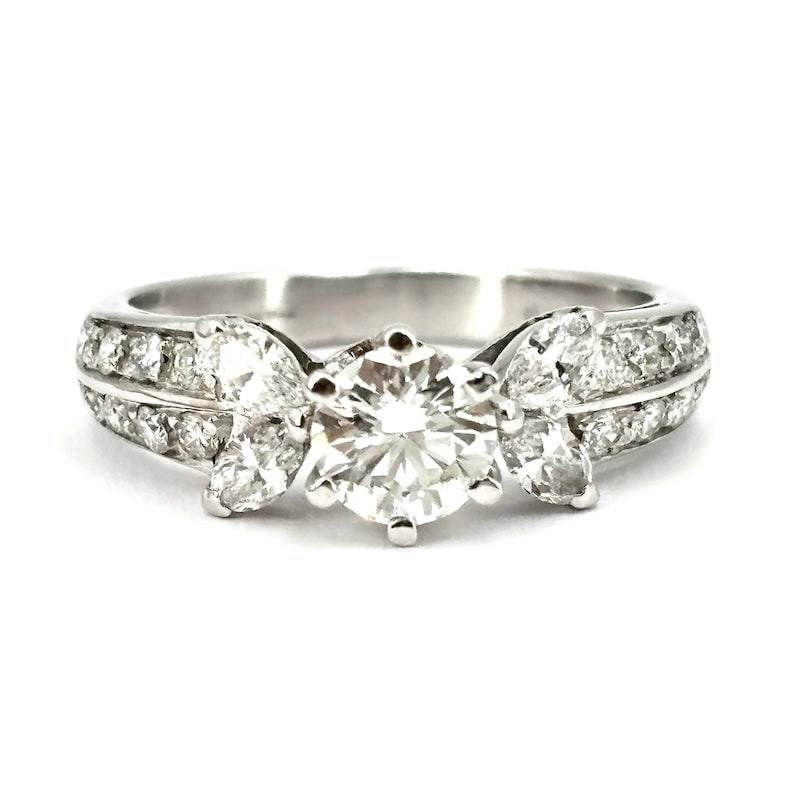 Damiani solitaire ring, marquise and diamond band; 0.52 ct + 0.35/0.40 ct - 3.25 g (1 of 7)