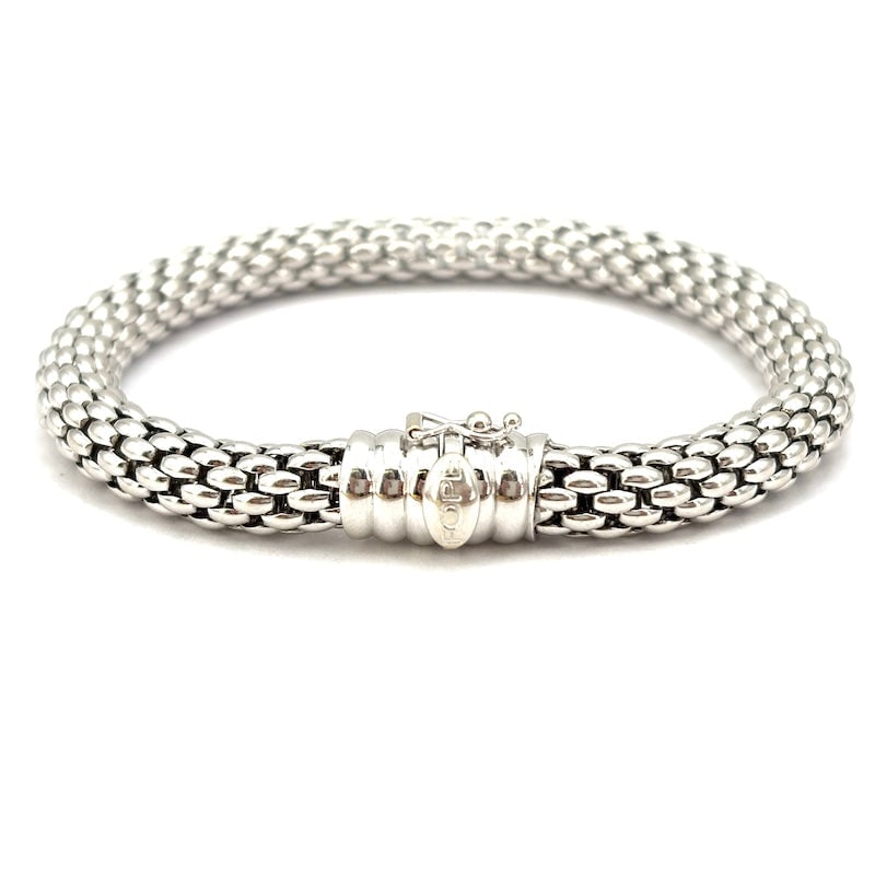 FOPE Flex'it bracelet, white gold; 26.85 g - 19.5 cm: An iconic FOPE maxi chain bracelet with Flex'it mesh technology in 18kt white gold. A bracelet that is always highly sought-after, famous, comfortable
