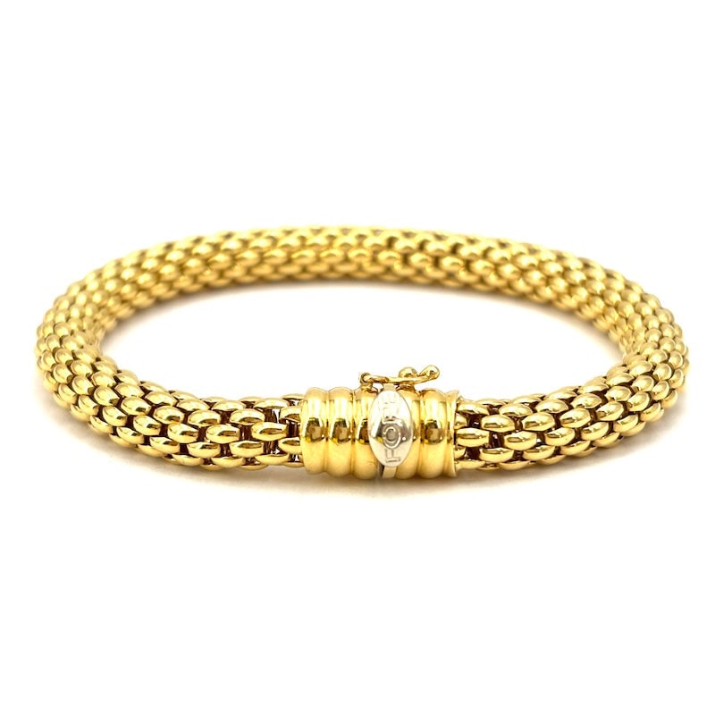 FOPE Flex'it bracelet, yellow gold; 29.01 g - 19.5 cm: An iconic FOPE maxi chain bracelet with Flex'it mesh technology in 18 kt yellow gold. A bracelet proposal that is always highly sought-after, famous,