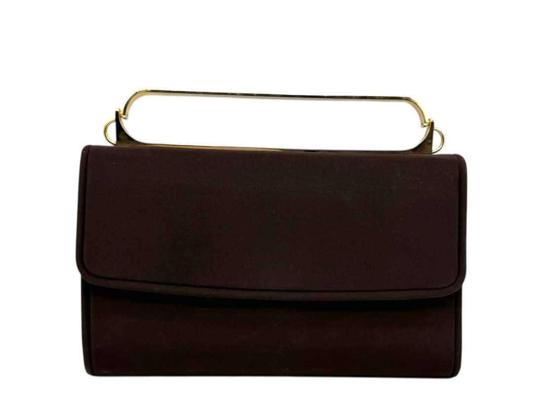 Gucci Brown Canvas Pochette Gold Hardware - Classic & Chic: Elegant Gucci pochette crafted from durable brown canvas, showcasing the brand?s iconic and timeless aesthetic. Finished with rich gold hardware, this refined accessory embodies classic Italian elegan