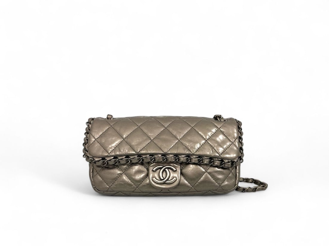 Chanel Silver Metallic Soft Bag - Dazzling & Avant-Garde Treasure (1 of 5)