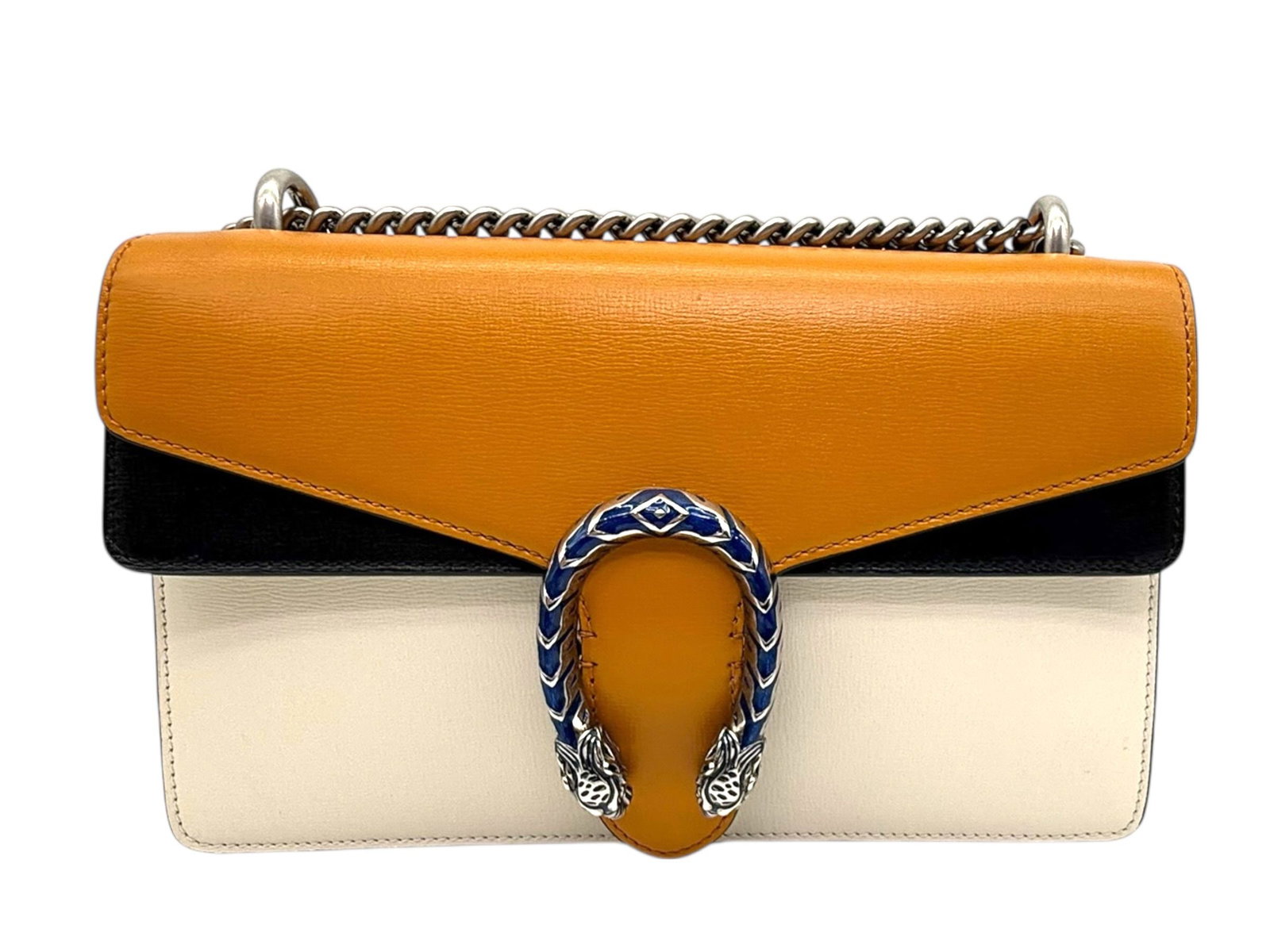 Gucci Dionysus Enchanting Multicolor Leather Iconic Silver Accent Bag: A daring icon of contemporary luxury, the Dionysus captivates with its bold multicolor leather and signature silver detail. Refined yet powerful, this statement piece elevates every look with unmistak