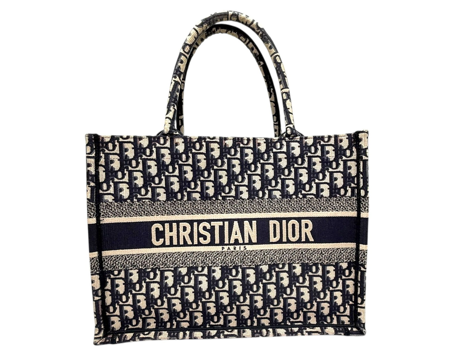 Dior Book Tote Medium Oblique Elegant Blue Embroidered Chic Shoulder Bag: A refined icon of contemporary luxury, the Book Tote Medium Oblique showcases exquisite blue embroidery and sophisticated design. Spacious yet stylish, it offers versatile elegance and effortless char