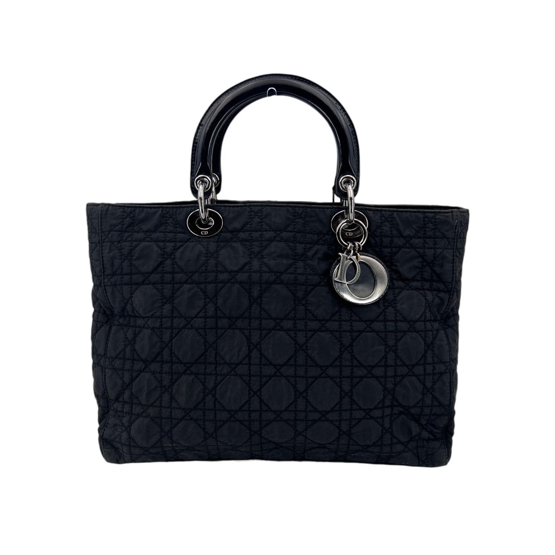 Dior Vintage Cloth Tote Bag Lady Dior (1 of 7)
