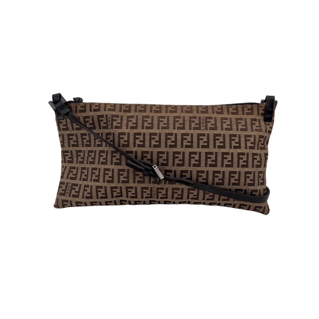 Fendi Cloth Crossbody Bag Zucchino Crossbody: Step into the world of Italian luxury with this exquisite Fendi Zucchino Monogram Canvas Small Crossbody Bag. A quintessential find for vintage lovers, this piece showcases the iconic Zucchino pattern