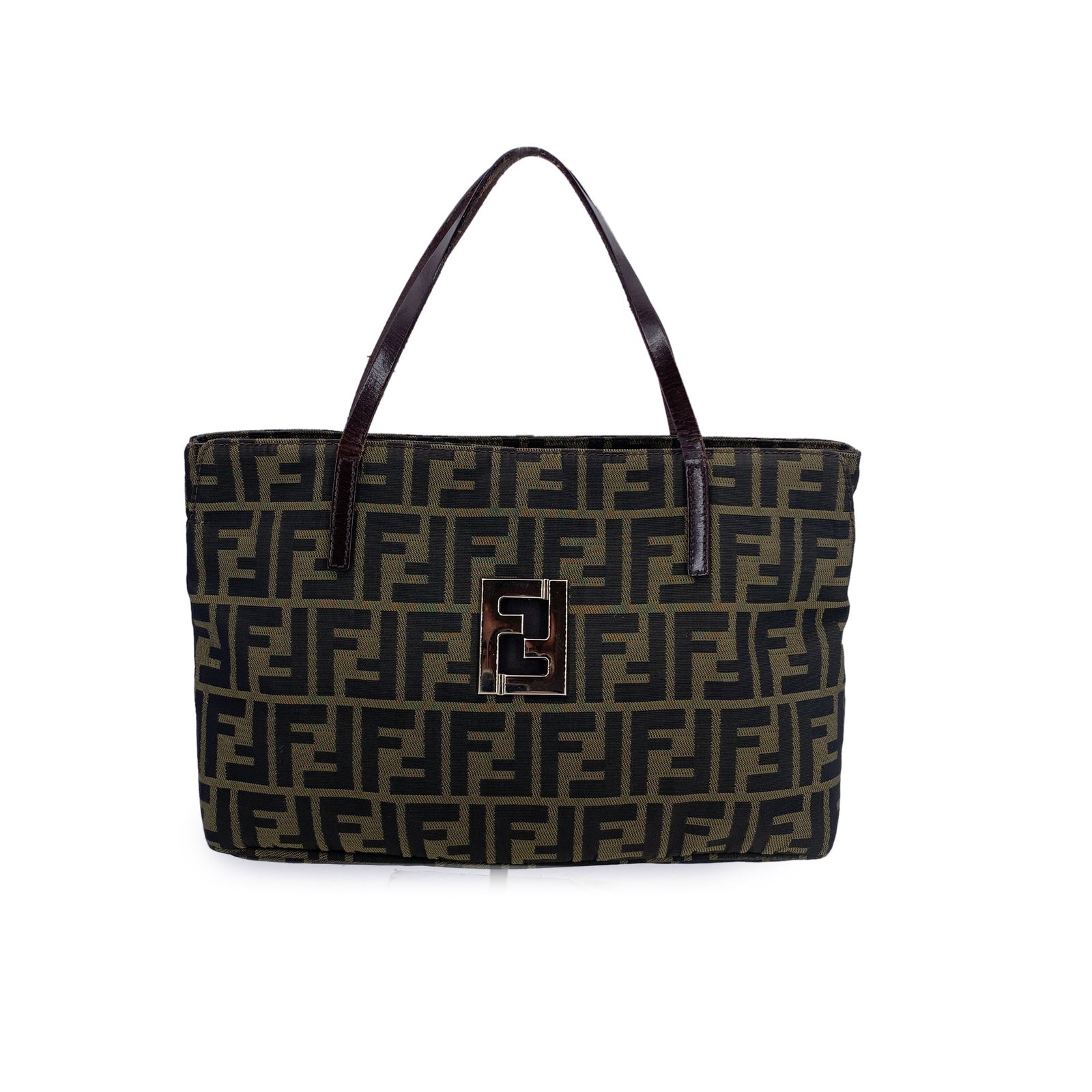 Fendi Cloth Tote Bag FF: A true icon of Italian luxury, this Fendi tote bag is a love letter to the era when the Zucca monogram canvas ruled the fashion scene - and still turns heads today. Crafted with Fendi's signature atte