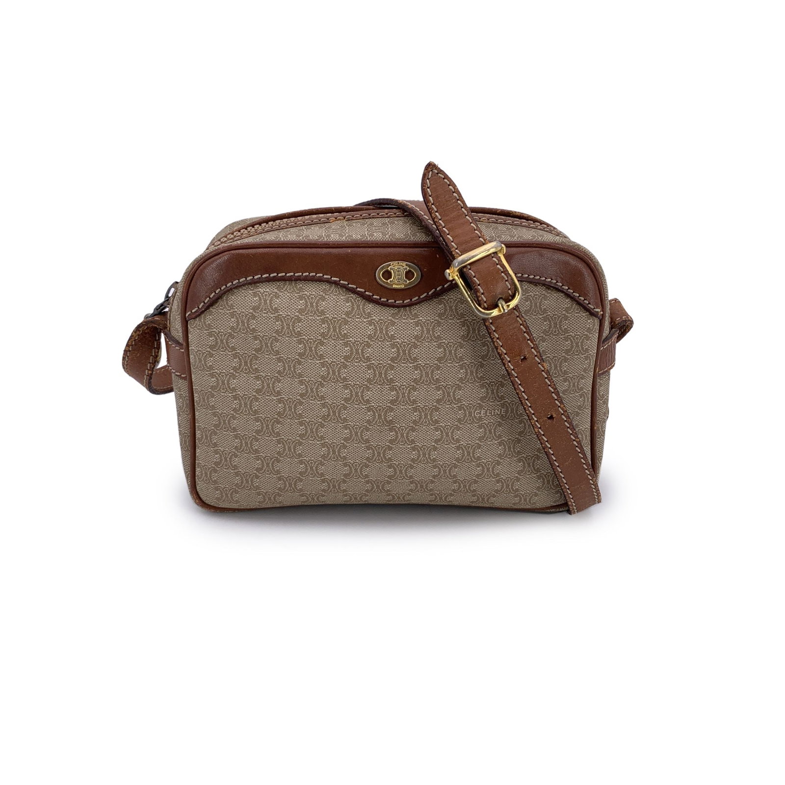 Celine Vintage Cloth Crossbody Bag Triomphe Vintage (1 of 12)