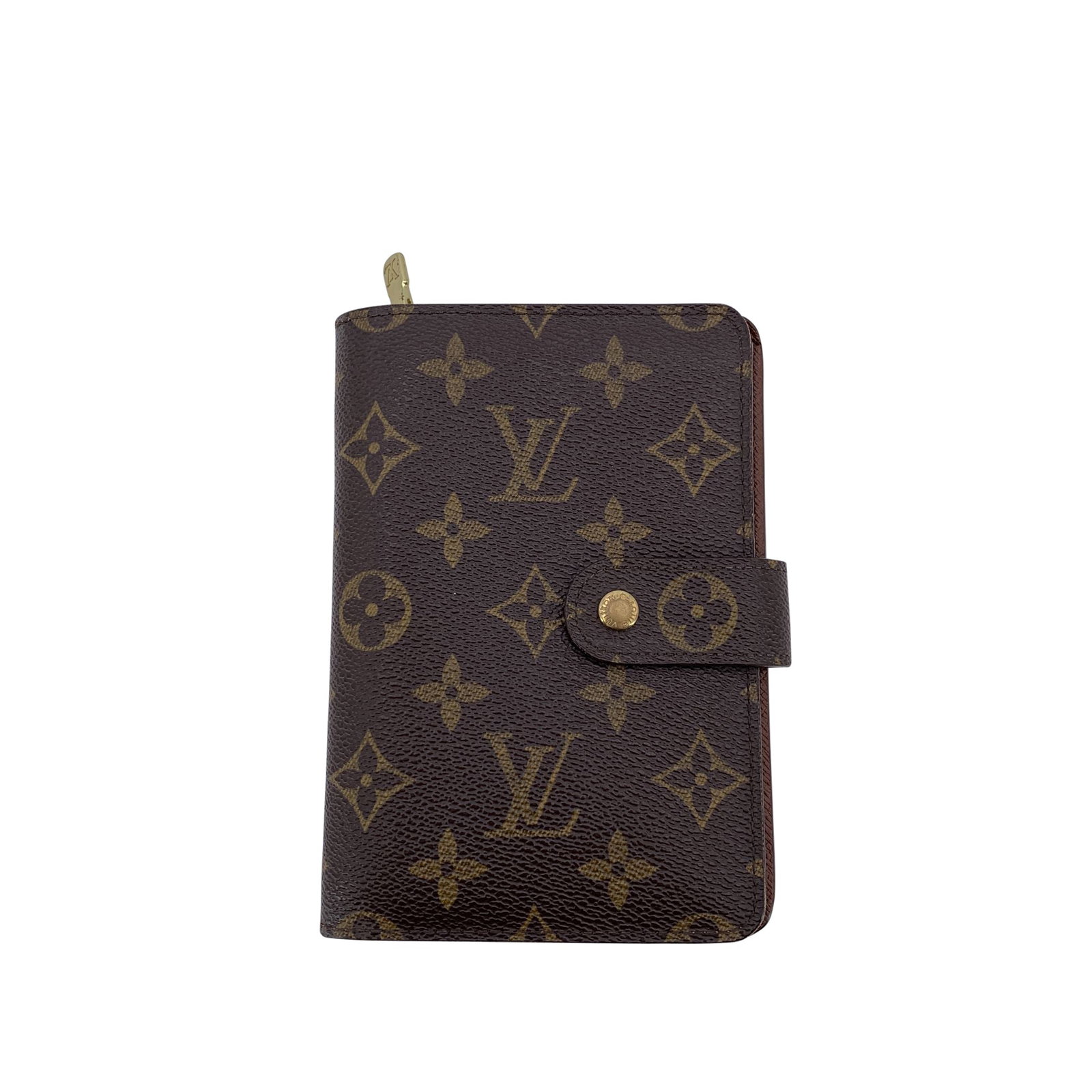 Louis Vuitton Cloth Wallet: Crafted in France in 2002, this wallet represents a classic Louis Vuitton bifold design from an iconic era of the Maison. The instantly recognizable brown Monogram canvas reflects timeless elegance, w
