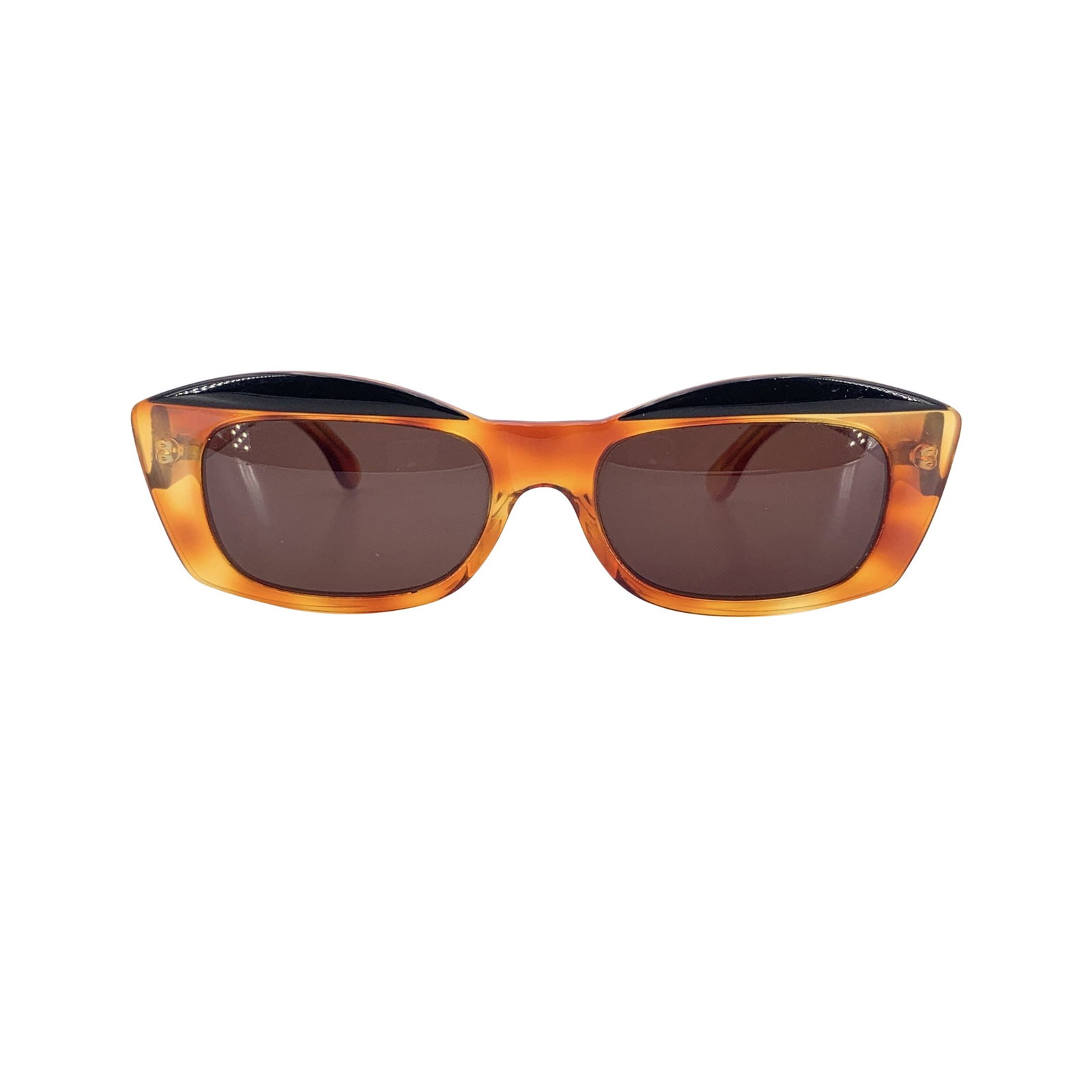 Other Brand Vintage Plastic Sunglasses: Bursting with retro flair, these Nouvelle Vague Vintage Rectangle Sunglasses PATSJ are a perfect expression of 1980s Italian eyewear design. Crafted in Italy, the PATSJ model exudes bold confidence wi