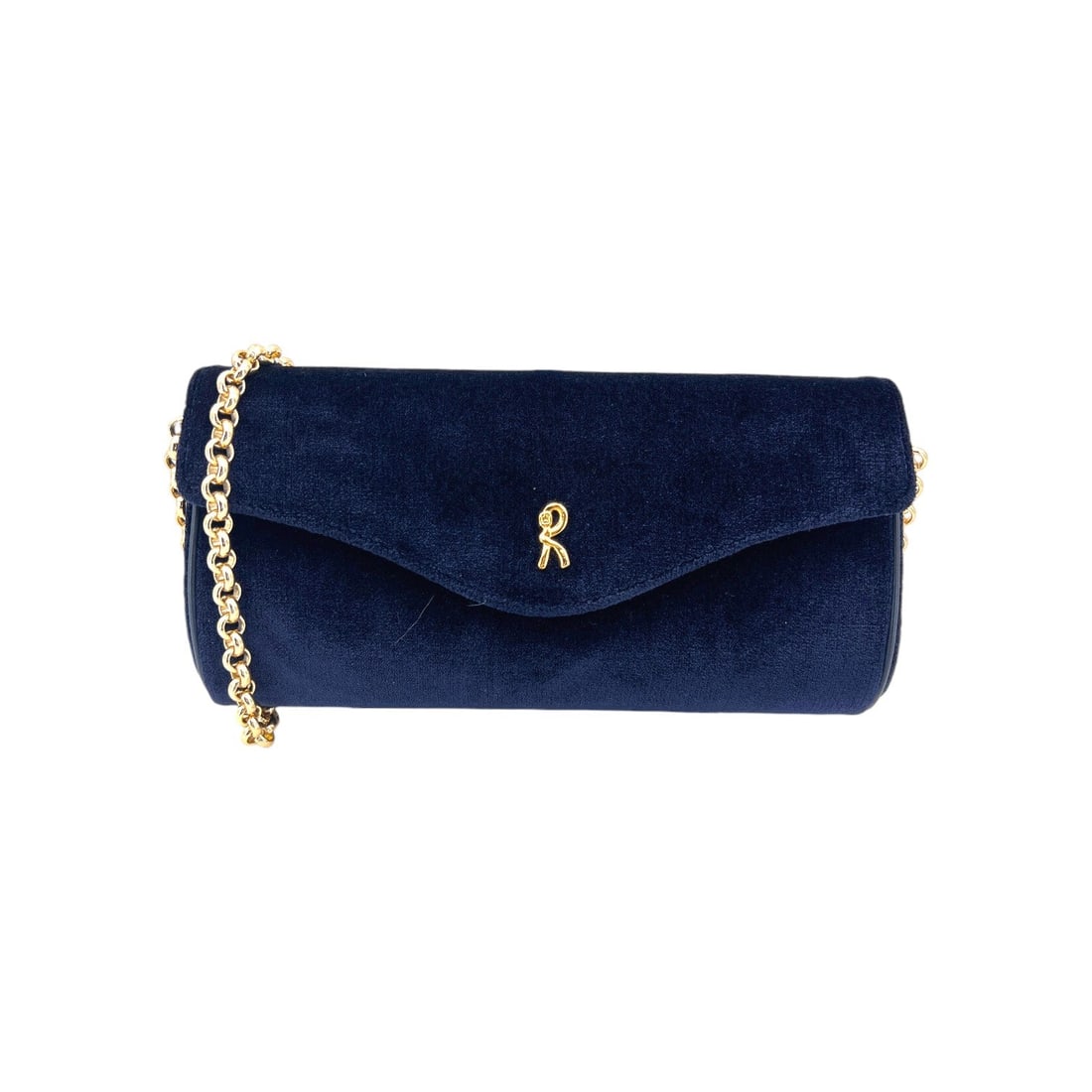 Roberta Di Camerino Velvet Shoulder Bag Not Applicable: Step into the elegance of the 2010s with this Roberta di Camerino Blue Velvet Convertible Clutch, a versatile masterpiece of Italian craftsmanship. This small crossbody bag is enveloped in a luxurious
