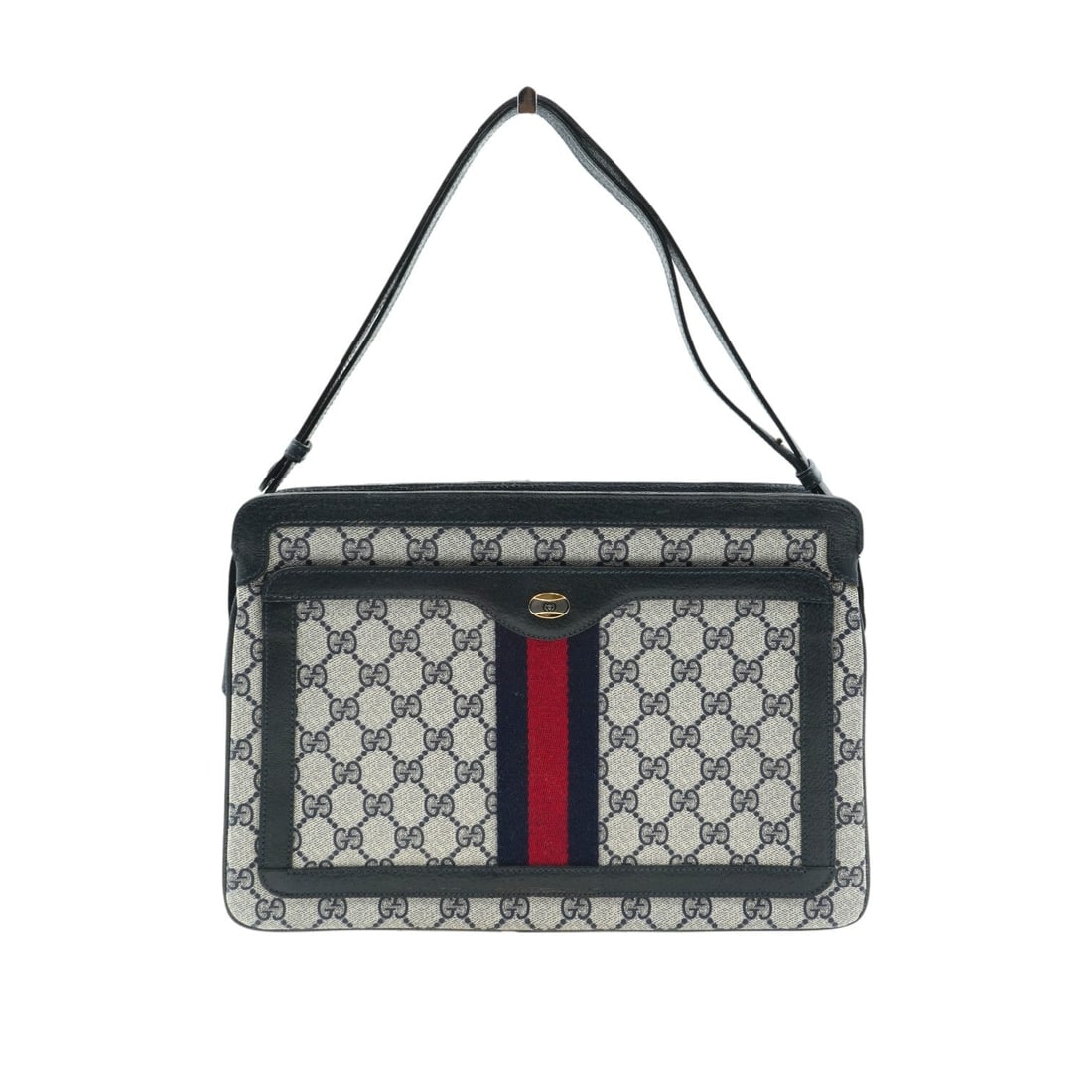 Gucci Vintage Cloth Shoulder Bag Ophidia: Embrace a piece of Italian fashion history with this exquisite Gucci Ophidia shoulder bag, a standout treasure from the 1980s. This medium-sized unisex piece is masterfully crafted from blue monogram 