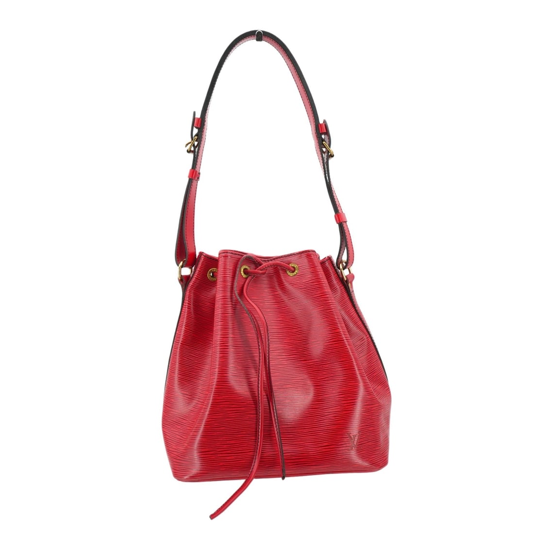 Louis Vuitton Leather Shoulder Bag Noe: Embrace a piece of fashion history with this stunning Louis Vuitton Noe, a model originally designed in 1932 to carry champagne bottles with style. This vintage bucket shoulder bag, crafted in France 