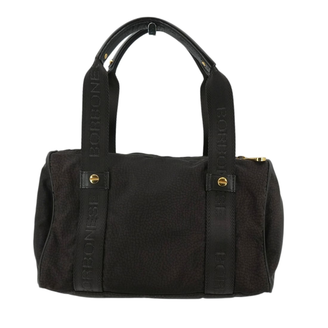 Borbonese Cloth Handbag Brown Partridge Eye: Step back into the early 2000s with this Borbonese Vintage Brown Partridge Eye Boston Bag. A true gem for vintage enthusiasts, this small satchel captures Italian elegance through its iconic partridge