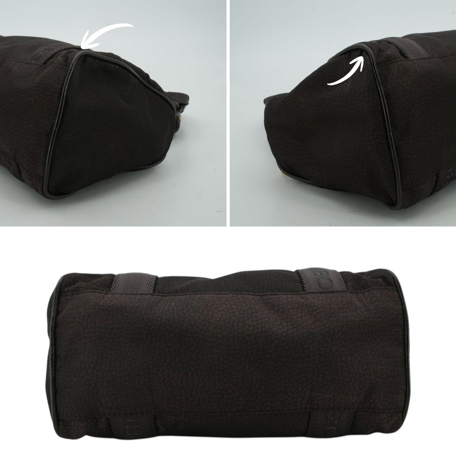 Borbonese Cloth Handbag Brown Partridge Eye - 5