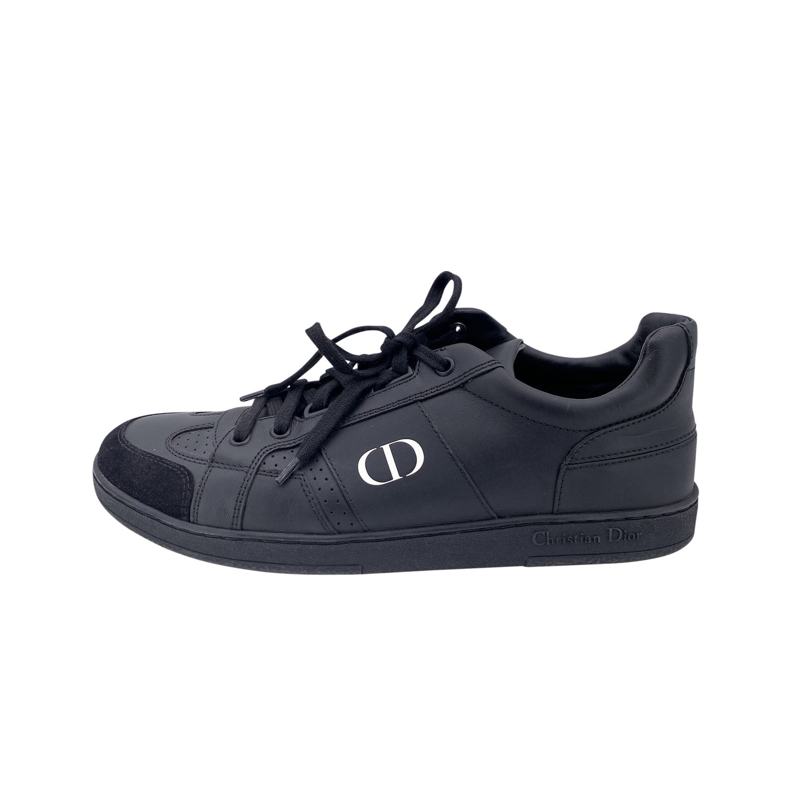 Dior Leather Sneakers: These Christian Dior women's sneakers blend luxury styling with everyday comfort. Crafted in black leather, they feature a black suede accent only on the toe, giving the design a subtle texture contra