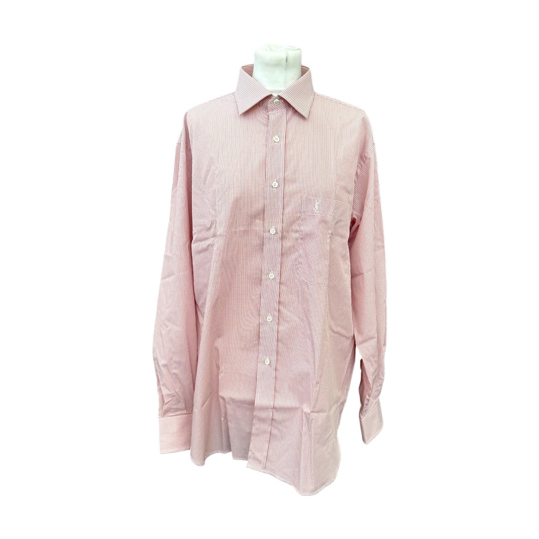 Yves Saint Laurent Vintage Cotton Shirt Unisex Shirt: Step back into the sophisticated charm of the 1990s with this exquisite Yves Saint Laurent long-sleeve shirt. Expertly crafted in Italy between 1990 and 1999, this pink cotton piece features a classic