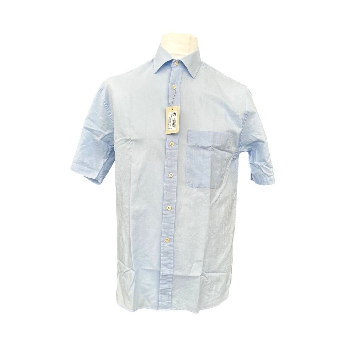 John Maker Vintage Cotton Shirt Unisex Shirt: Stay cool and sharp with this essential short-sleeve shirt by John Maker. Made from lightweight 100% cotton, this shirt features a clean light blue shade and a functional chest pocket, making it the p