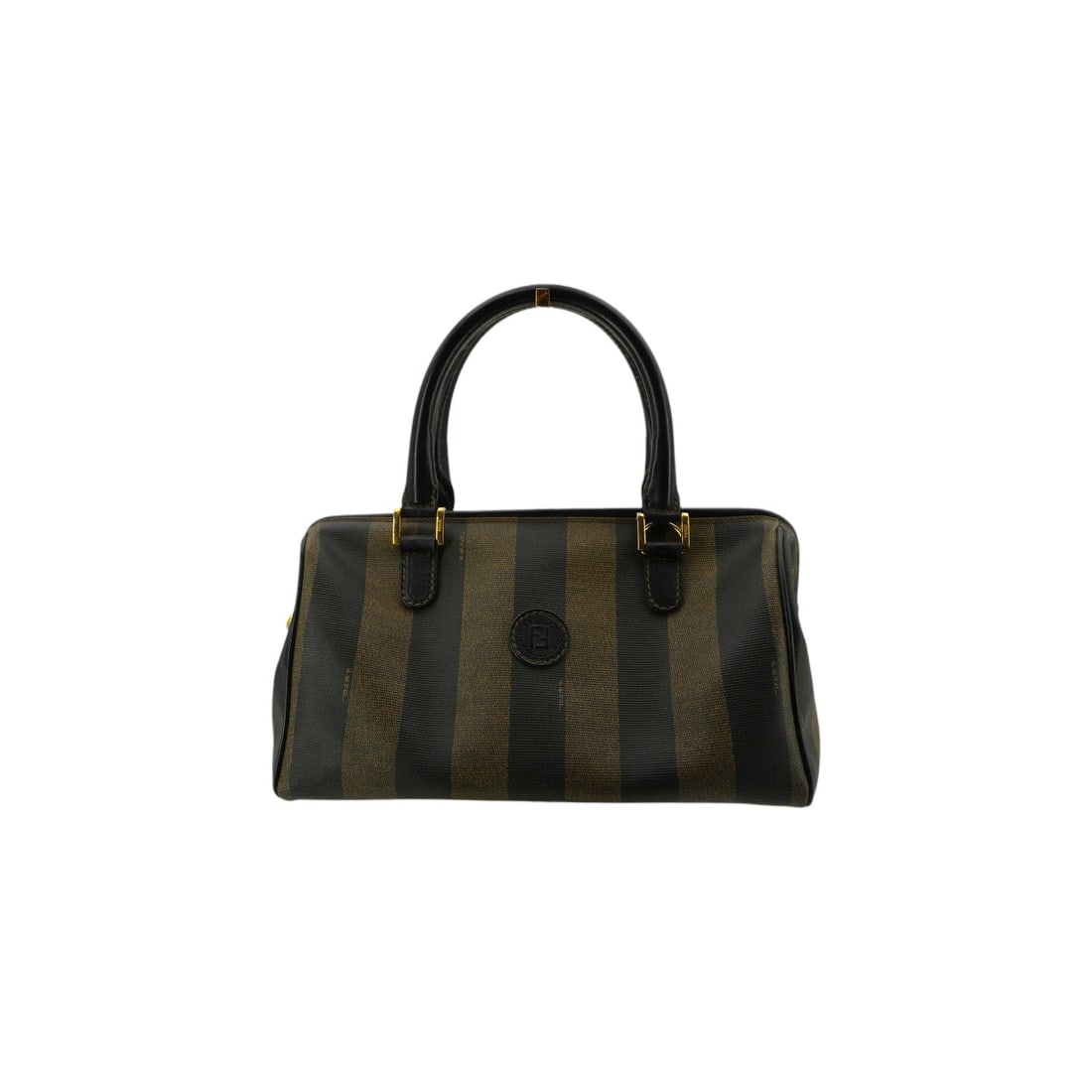Fendi Vintage Cloth Handbag Pequin Boston (1 of 7)