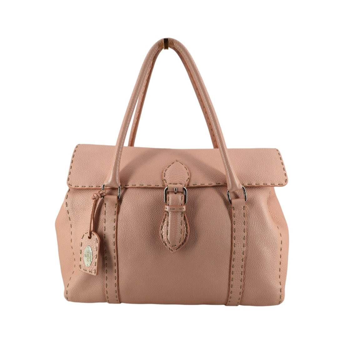 Fendi Leather Handbag Linda: Transport yourself to the early 2000s with the elegant Fendi Selleria Linda Satchel, a true testament to Italian luxury. This large handbag is meticulously crafted from pink Cuoio Romano pebbled leath