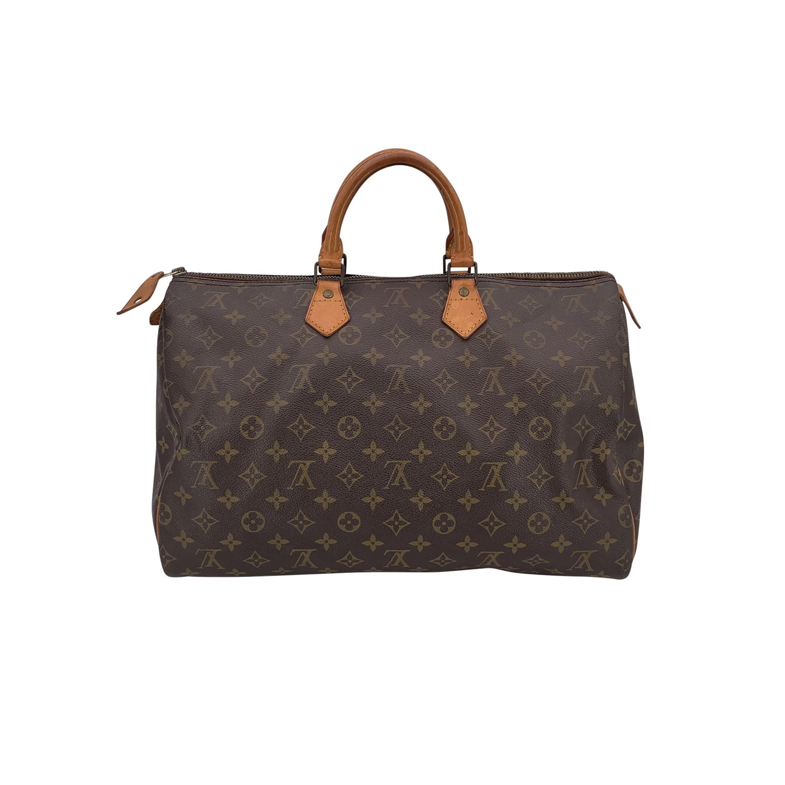Louis Vuitton Vintage Cloth Handbag Speedy: Embrace a piece of fashion history with this Louis Vuitton Vintage Monogram Canvas Speedy 40 Duffle Bag. A true icon of the 1980s, this large handbag is crafted from classic brown monogram canvas and 