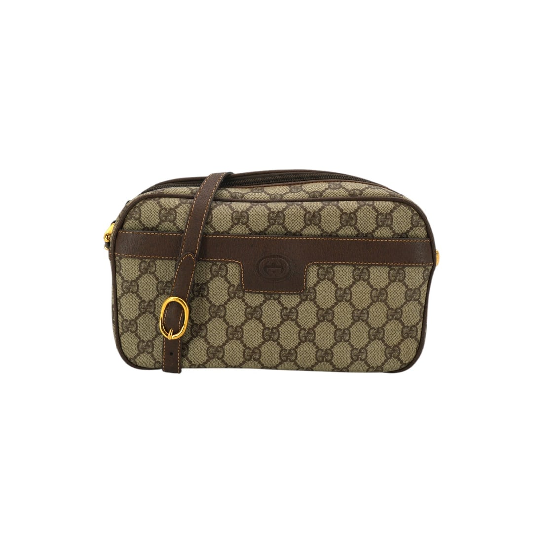 Gucci Vintage Cloth Crossbody Bag Monogram: Step into the timeless world of 1990s Italian luxury with this Gucci Vintage Camera Bag. This medium-sized crossbody offers a unique charm for the dedicated vintage collector, stripped of loud brandin