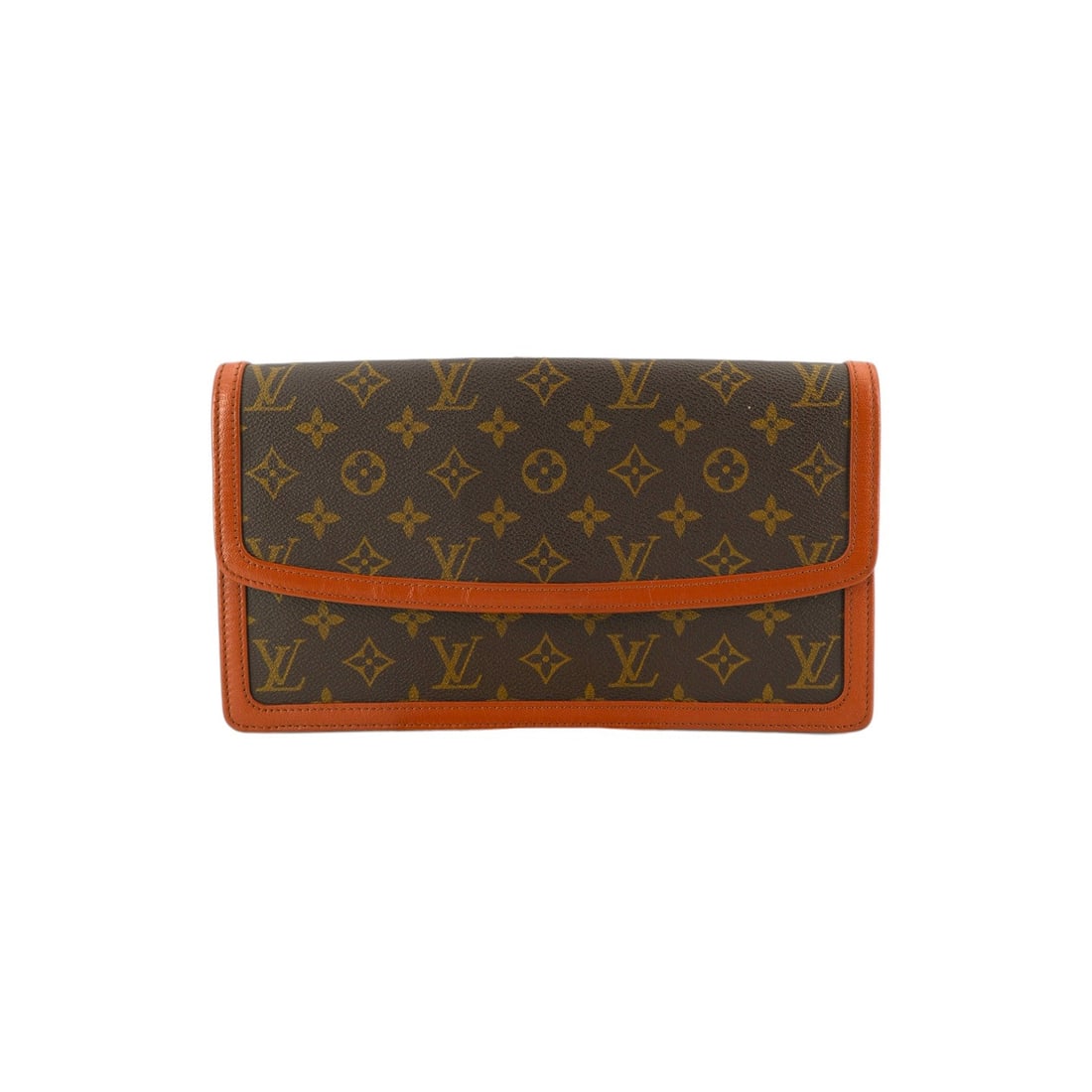 Louis Vuitton Vintage Cloth Clutch Bag Pochette Dame: Embrace the timeless elegance of the 1990s with this stunning Louis Vuitton Pochette Dame, a vintage treasure that perfectly captures the essence of French luxury. This medium-sized clutch is crafted 