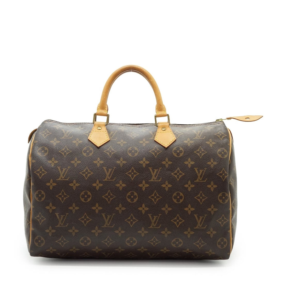 LOUIS VUITTON CLOTH HANDBAG SPEEDY: Step into the timeless allure of fashion history with the iconic Louis Vuitton Speedy 35. Originally designed as a travel companion in the early 20th century, the Speedy has evolved into an essential 