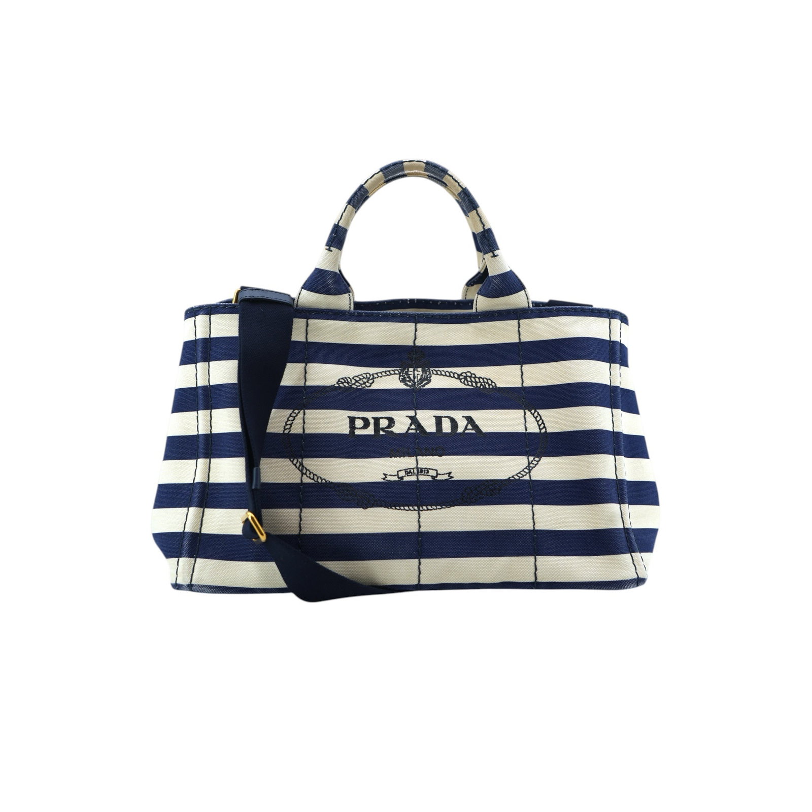 PRADA CLOTH TOTE BAG CANAPA: Step back into the chic aesthetics of the 2010s with this Prada Large Canapa Tote Bag, a piece that perfectly captures the relaxed yet sophisticated spirit of Italian luxury. This medium-sized unisex 