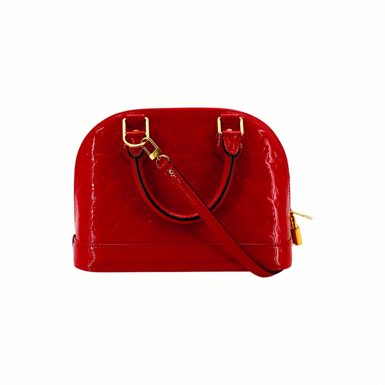 LOUIS VUITTON PATENT LEATHER HANDBAG ALMA BB (1 of 7)