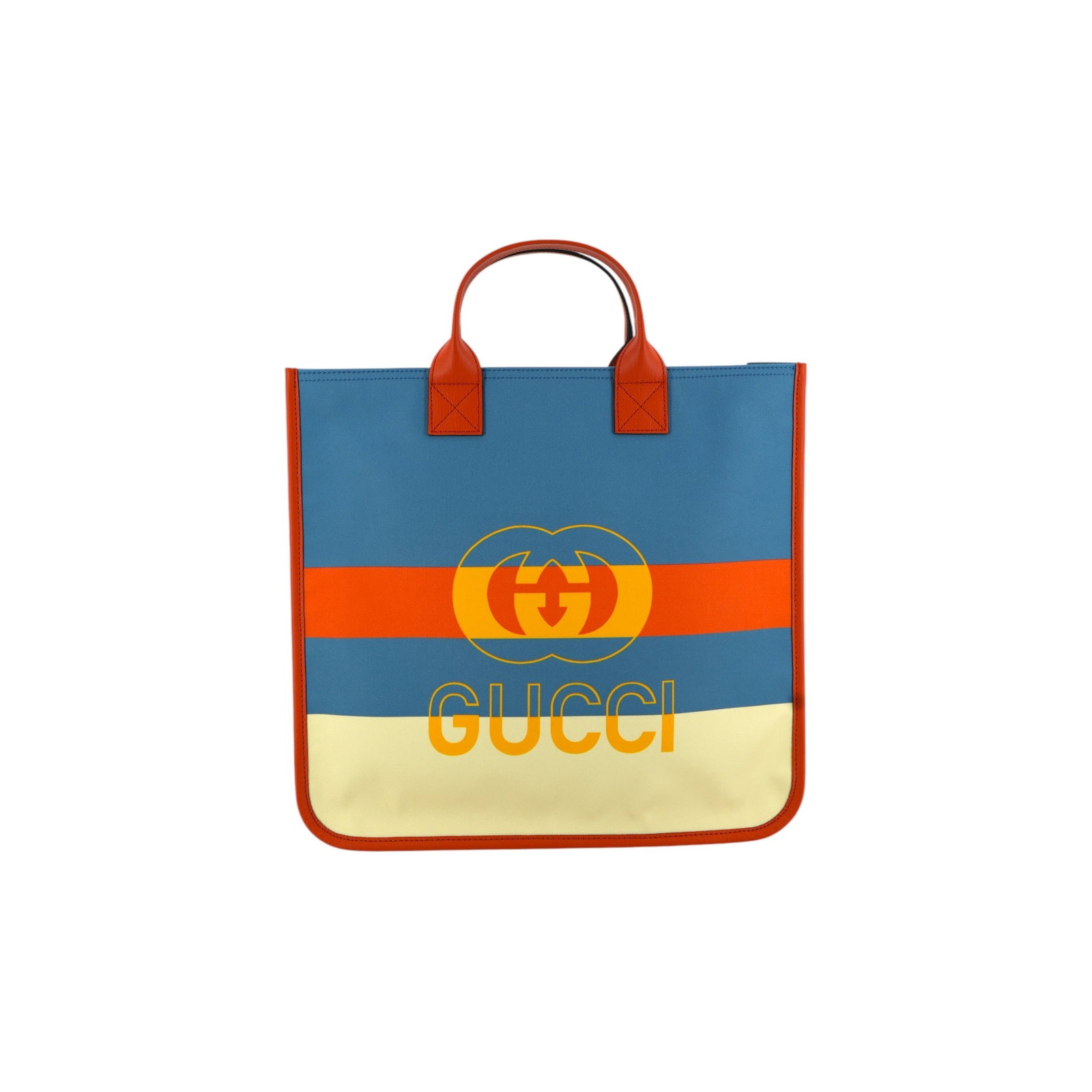 GUCCI CLOTH TOTE BAG INTERLOCKING: Step into the world of Italian luxury with this vibrant Gucci Interlocking GG Canvas Tote, a piece that beautifully balances heritage and contemporary flair. Crafted in Italy between 2010 and 2019, th