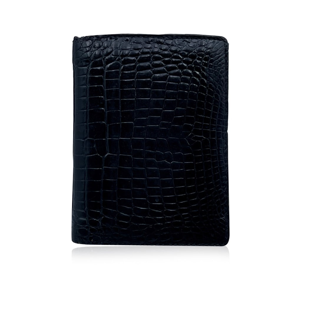 GUCCI VINTAGE LEATHER ACCESSORY: Elegant vintage agenda cover by GUCCI crafted in black leather. It features a six ring binder inside and 5 side open slot inside. 'GUCCI - made in Italy' embossed inside. Measurements: 5 x 4 inches -