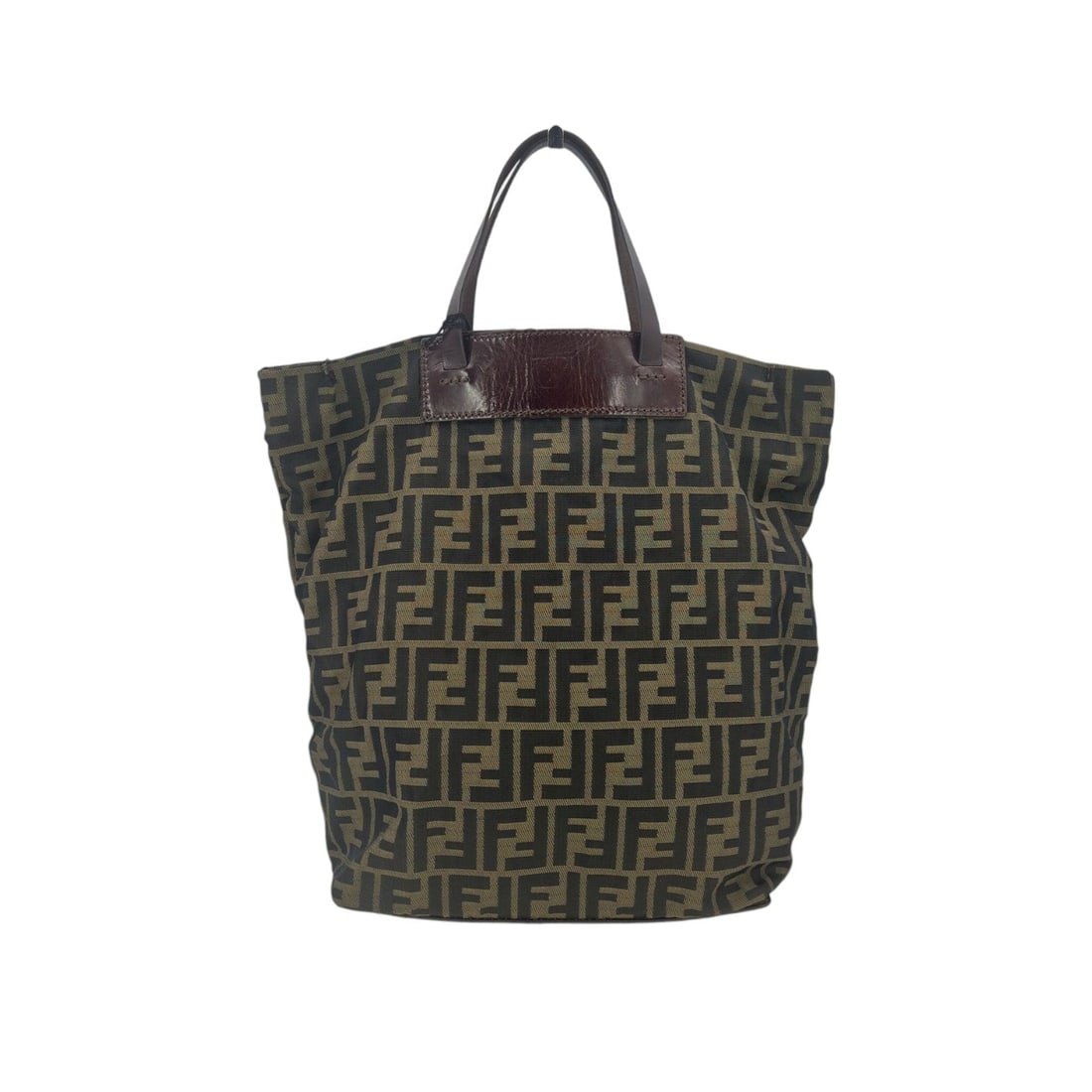 FENDI VINTAGE CLOTH TOTE BAG ZUCCA TOTE: Embrace a piece of fashion history with this Fendi Vintage Zucca Monogram Canvas Foldable Tote. A standout from the 2010-2019 era, this medium-sized tote showcases the iconic FF model, a symbol of