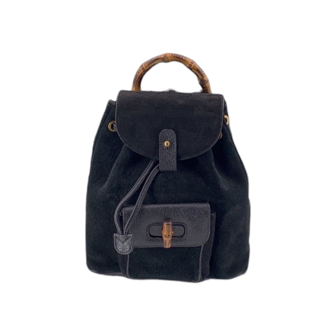 GUCCI VINTAGE SUEDE BACKPACK BAMBOO (1 of 7)