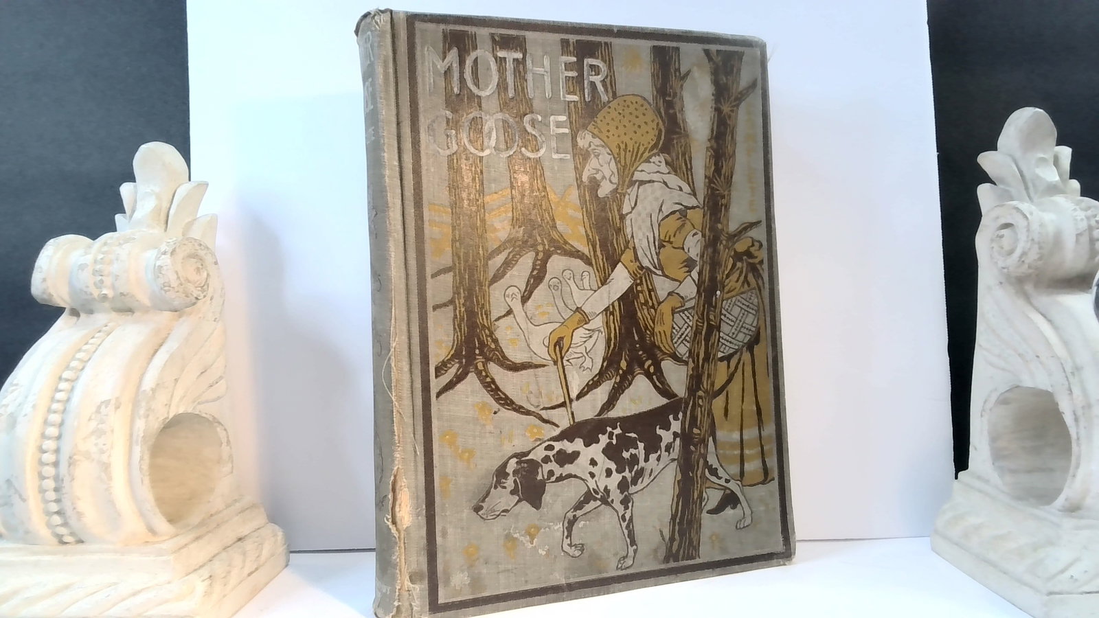 Mother Goose Complete Rhymes and Jingles 1910 illustrated: hardcover, no jacket, with wear to edges and surface cloth, intact, spine pretty tight, g condition, Published in 1910 by A l Burt, profusely and superbly illustrated.