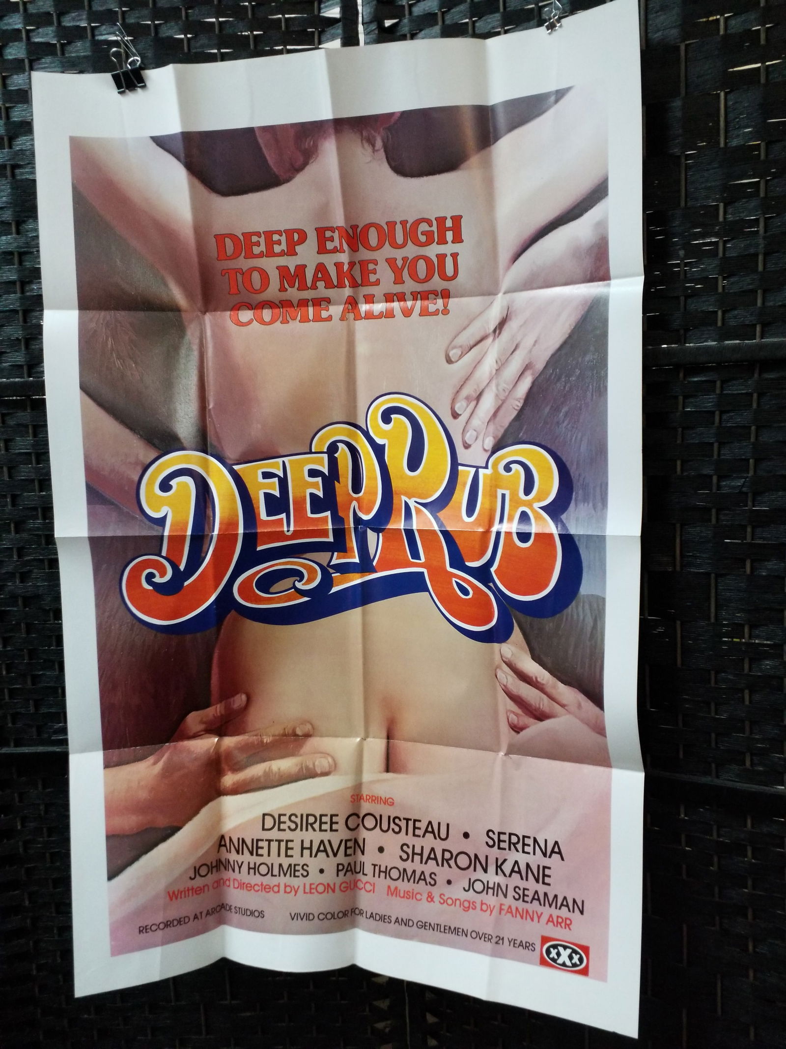 Adult Movie Original Poster 1970s Deep Rub Desiree Cousteau Sexploitation: Rolled Measures approx 27 inches by 41 inches. In very good condition.