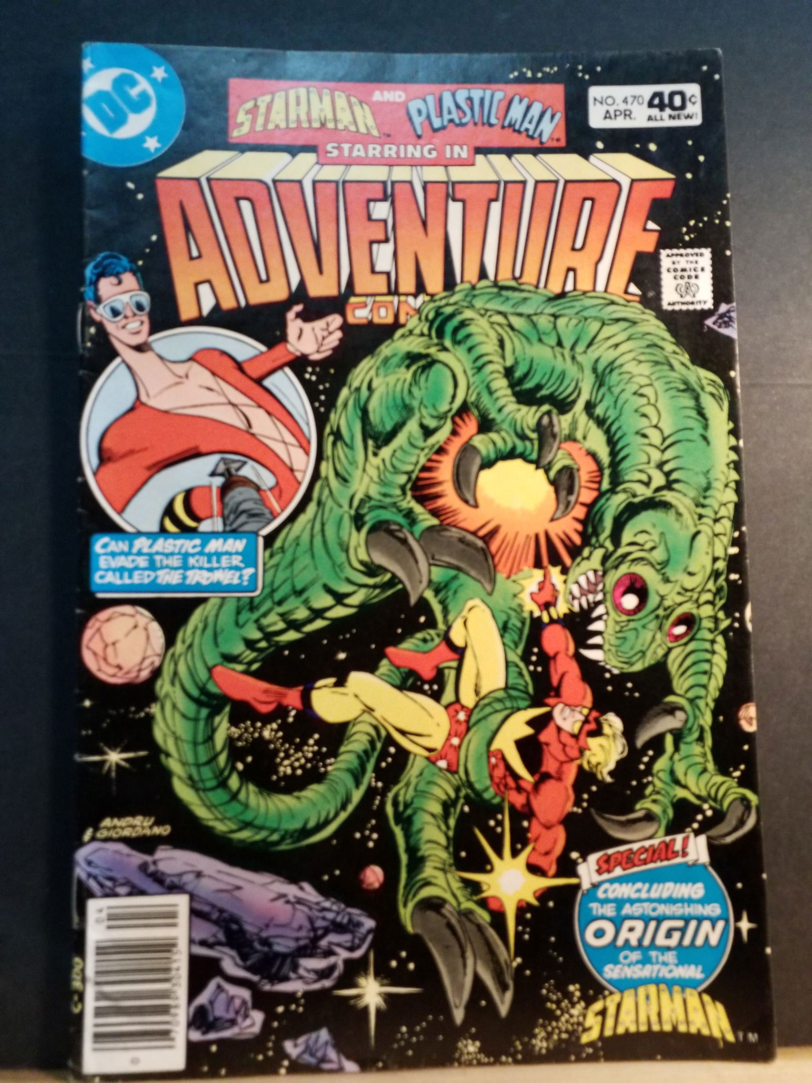 Plastic Man in Adventure Comics #470 DC g-VG: Many comic books available. Please view pictures below.Items being added daily to our sale.