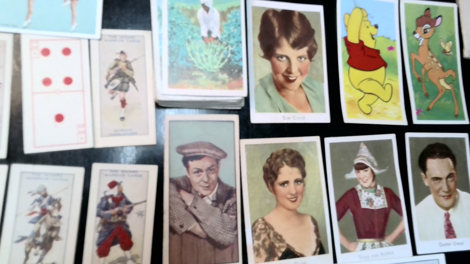 Early lot of select tobacco cards odds Seminole Indian Disney: An interesting lot of primarily early tobacco cards odds, Robinson Crusoe the Wizard early magazine of Warrior cards, Disney etc.