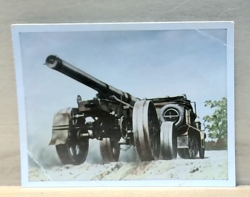1930s German Cigarette Card Wehrmacht heavy motorized cannon VG-EX: A nice Original collectible Trade card, ad to your collection, grade it or start your card collections here with us! Many Tobacco , tea and trade cards being listed daily in this current auction. We g