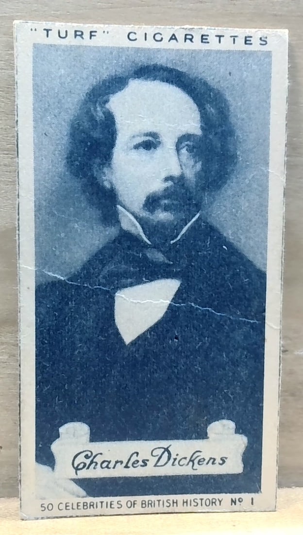 1935 Turf Tobacco card Charles Dickens celebrities of British history: A nice Original collectible Trade card, ad to your collection, grade it or start your card collections here with us! Many Tobacco , tea and trade cards being listed daily in this current auction. We g