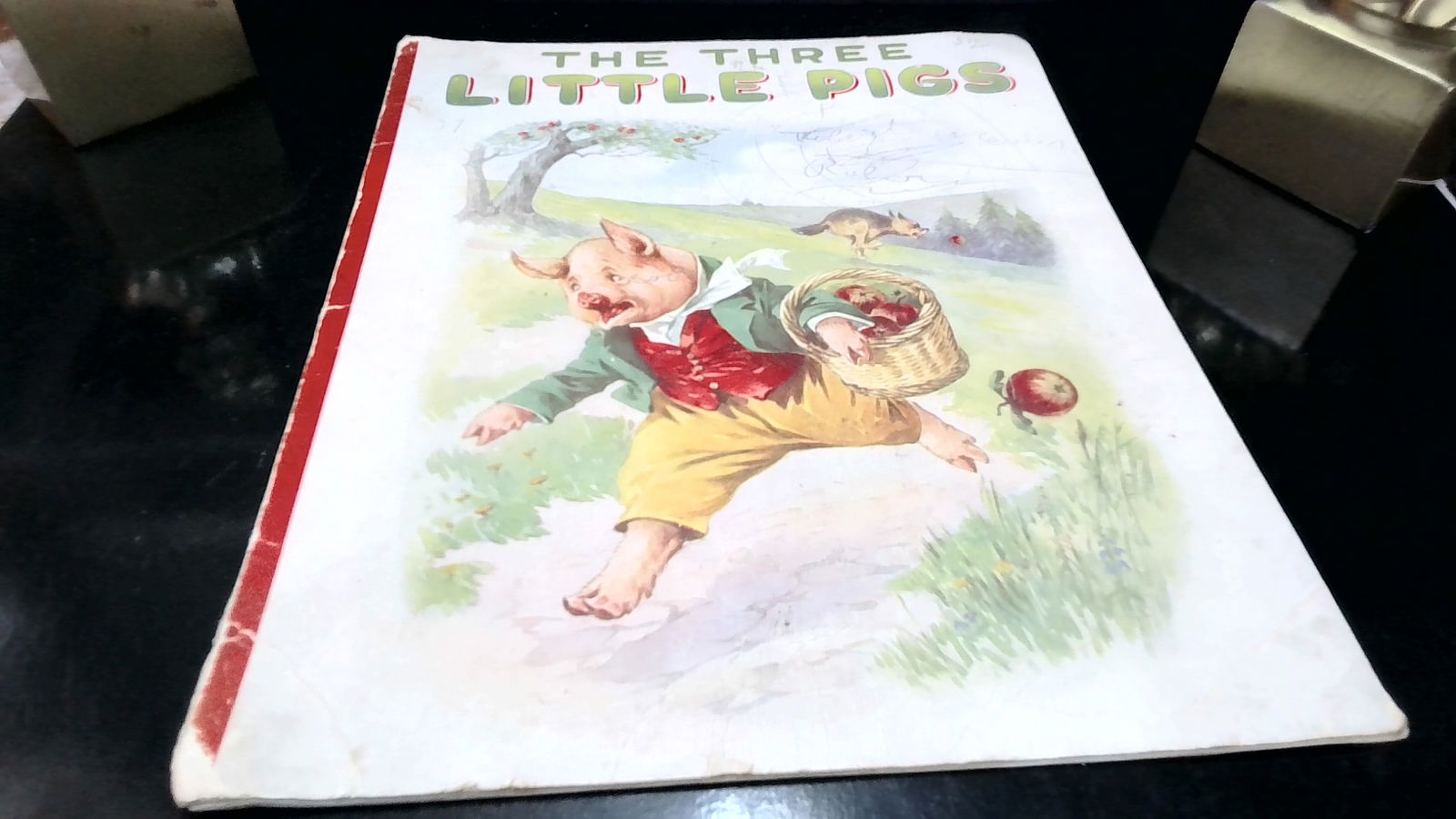 1948 Three Little Pigs published by Samuel Gabriel & Sons Superb Illusrations: Thin small folio size book, superbly Illustrated, Published by Samuel Gabriel Sons in 1948. intact, with some limited edge and corner wear, Please view pictures for additional content and condition de