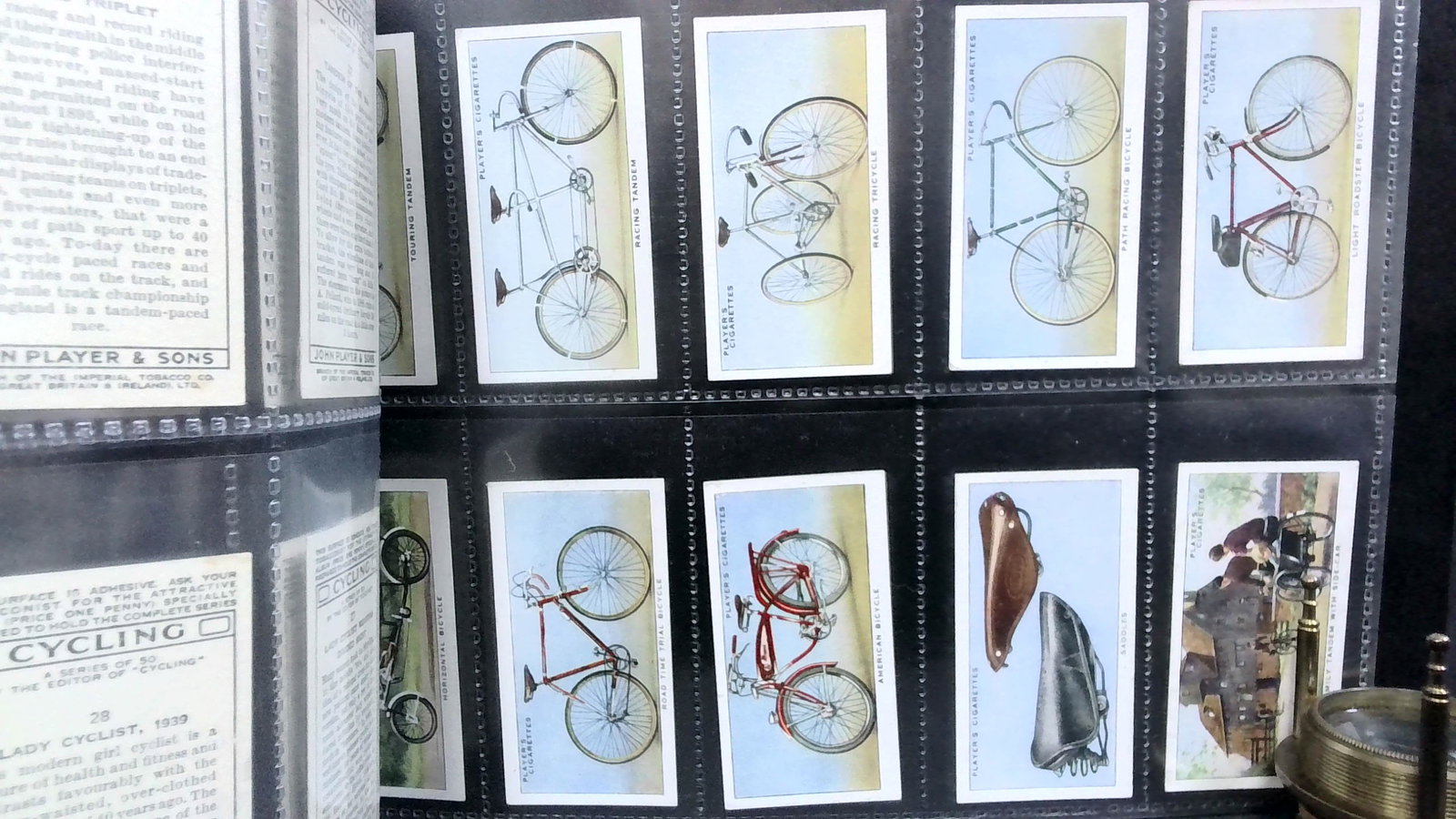 Tobacco cards set 1939 J. Players Cycling "A" series: 50 cards complete set, Complete Original Tobacco cards set well preserved in tobacco cards top load protector plastic sheet sleeves. Items being added daily to our current auction. Please continue to 
