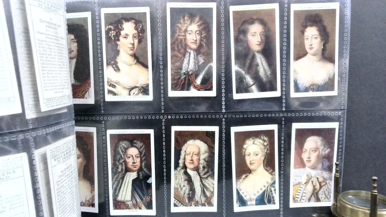 Tobacco cards set 1935 J Players Kings and Queens of England "a" Series: 50 cards complete set, Complete Original Tobacco cards set well preserved in tobacco cards top load protector plastic sheet sleeves. Items being added daily to our current auction. Please continue to 