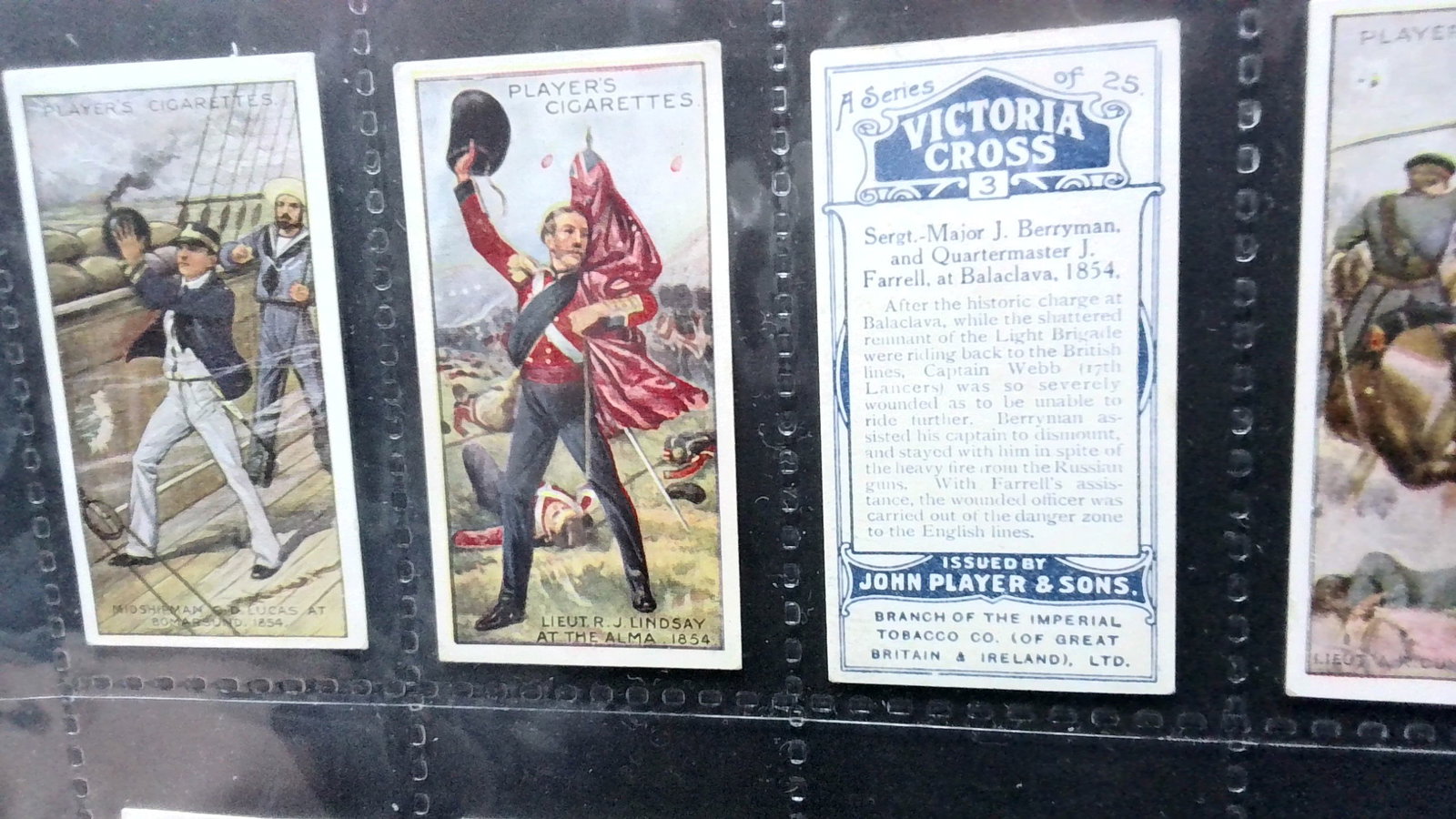 Tobacco cards set 1916 Victoria Cross "A" Series 25 cards: Complete Original Tobacco cards set well preserved in tobacco cards top load protector plastic sheet sleeves. Items being added daily to our current auction. Please continue to check back for more gre
