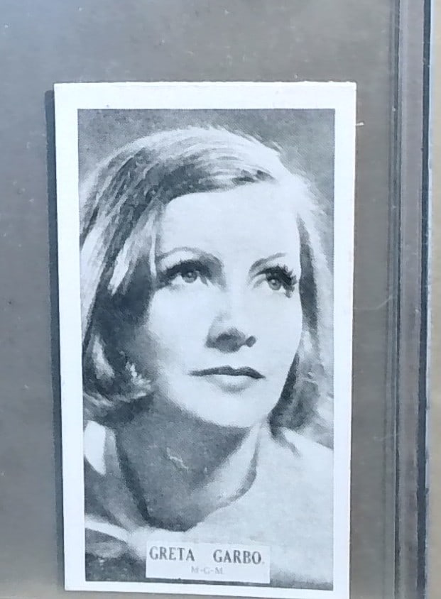 1930s Ram Cigarette card Greta Garbo VG+: in excellent condition, ready to grade, in top loader. Items being added daily