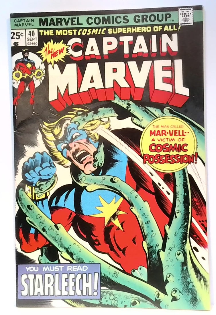 Captain Marvel #40 Marvel 1975 Mar-Vell Kree Kree Thanos Mar-Vell Rick Jones VG-VG+: All comics bagged and boarded. Please inspect picture(s). Many other comic books being added daily to our sale. Happy to combine multiple purchases for shipment savings.