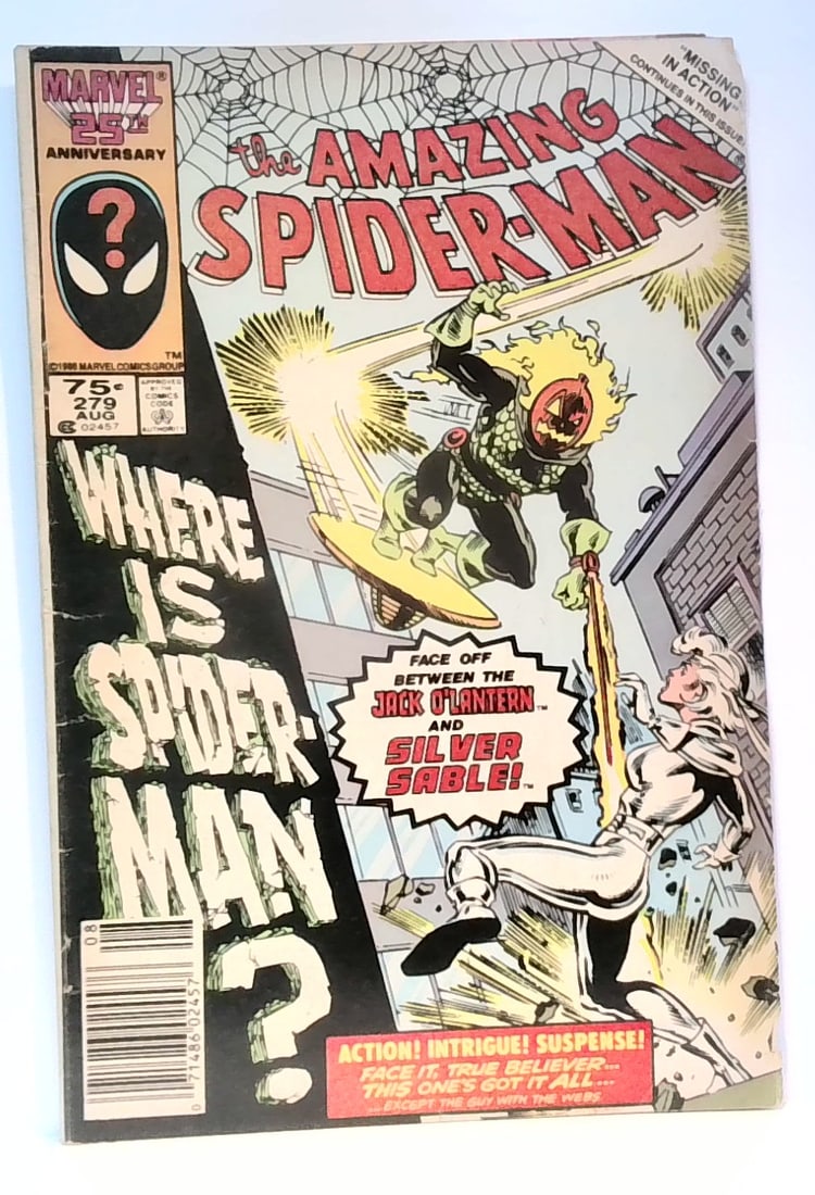 Amazing Spider-man #279 Marvel 1986 Jack o Lantern, 1st cover app of Silver Sable VG-VG+ (1 of 6)