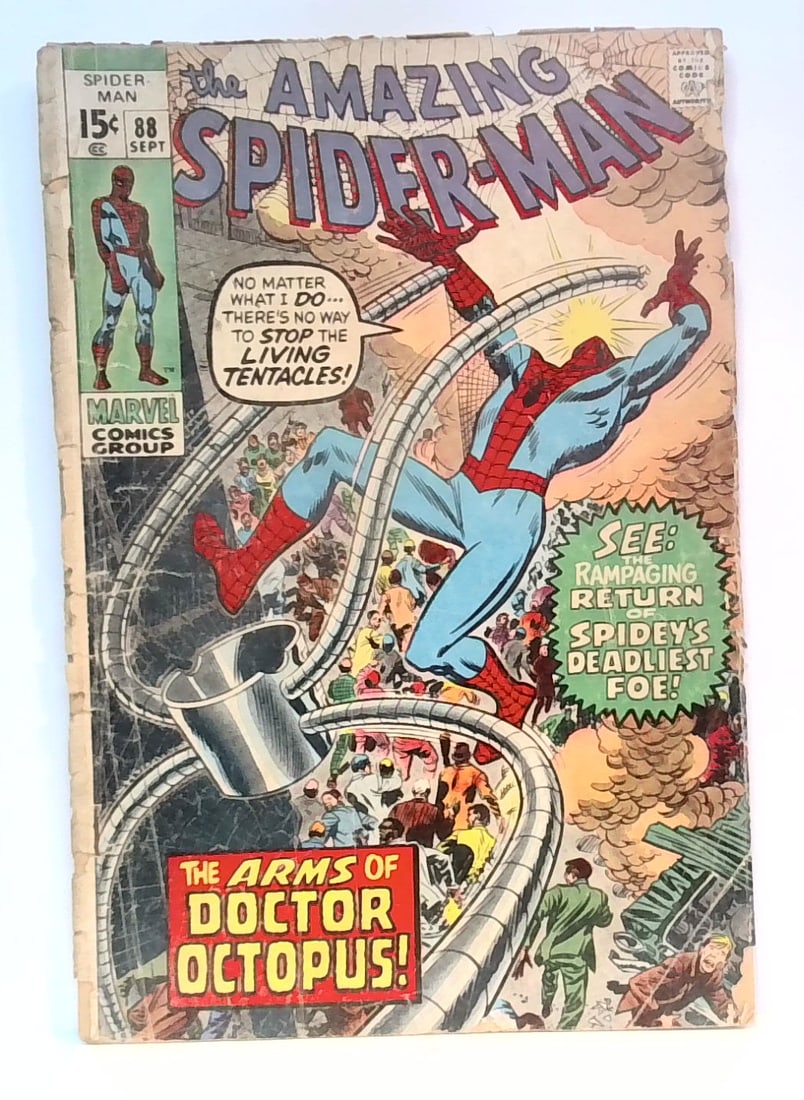 AMAZING SPIDER-MAN #88 DOCTOR OCTOPUS APPEARANCE MARVEL 1970: VG with some edge wear, a rare one for sure! All comics bagged and boarded. Please inspect picture(s). Many other comic books being added daily to our sale. Happy to combine multiple purchases for shi