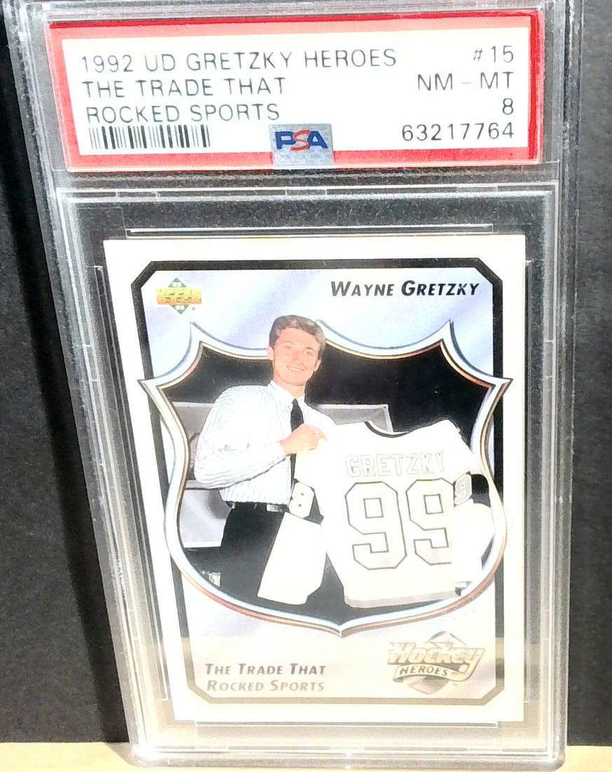 1992 Graded WAYNE GRETZKY HEROES #15 HOF TRADE THAT ROCKED SPORTS PSA 8 (1 of 2)