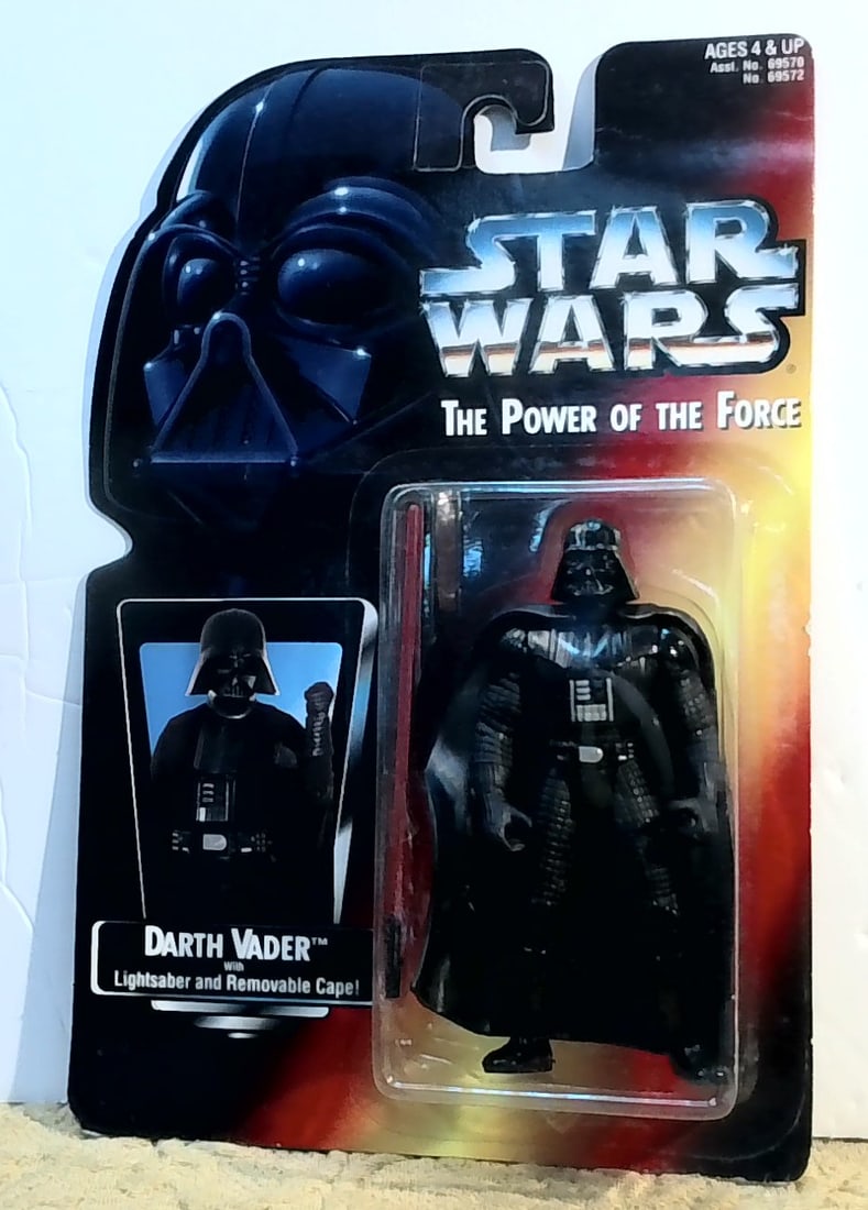 Star Wars Darth Vader With Lightsaber & Removable Cape 1995 Power Of The Force (1 of 2)